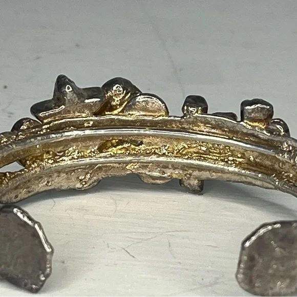 Multi-Gemstone Bird and Star Cuff Bracelet by C + R - Picture 6 of 8